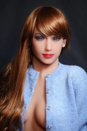 Gentle 166 cm tall blonde sex doll Fire Doll real love doll with blue coat-166 cm tall blonde fire sex doll in blue coat 1 beautiful real doll