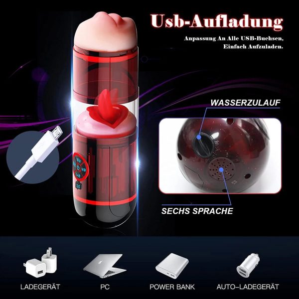Fly Love elektrische masturbatie cup voor mannen, multifrequentie seksspeeltje-fly love elektrische masturbatie cup mannen 4 mooie echte pop