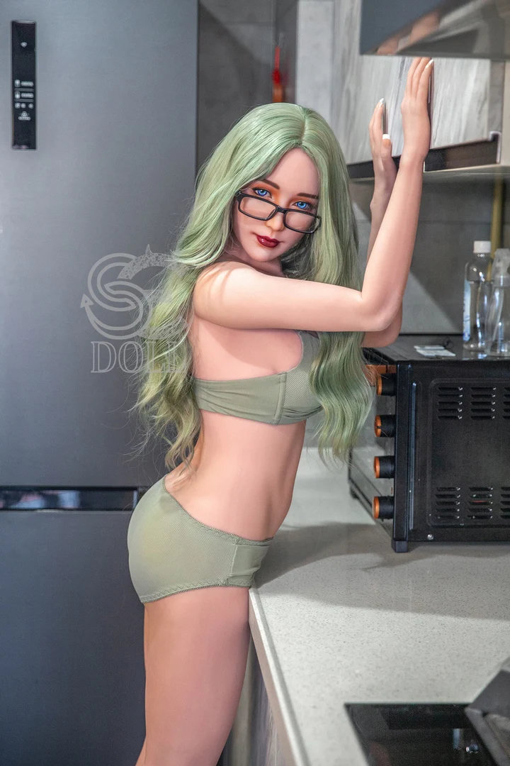 Boneca sexual 163 cm E Cup cabelo verde jovem bonita boneca TPE SE Doll Gessica-gessica sex lovepuppen se 163cm boneca 4 bonita boneca real