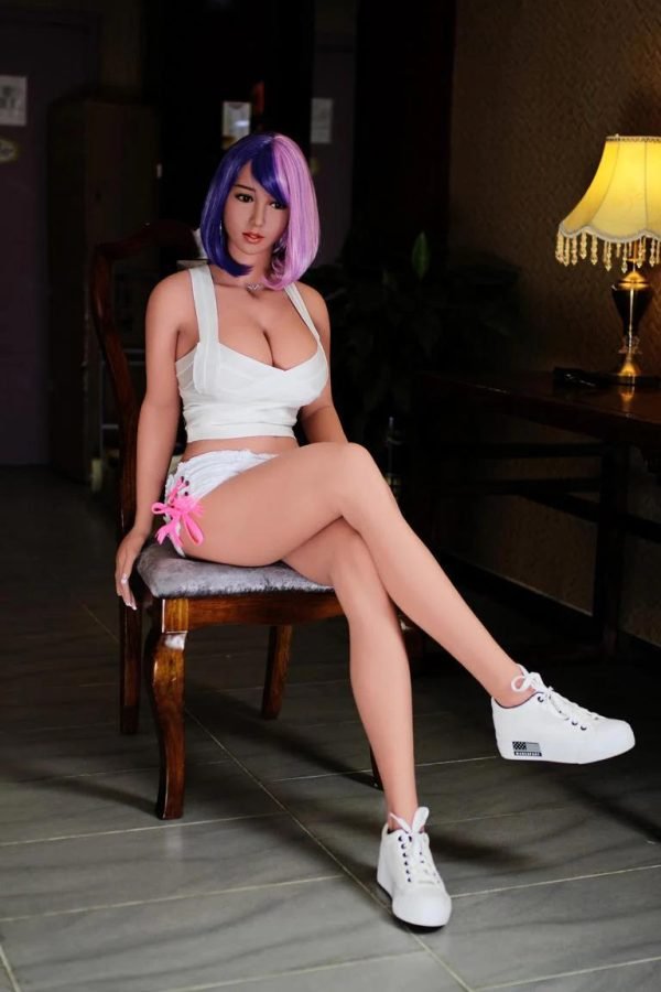 pelo morado lovedolls asiática tetona de silicona madura muñeca del sexo 10