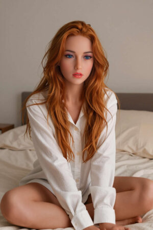 Sexy sekspop Melina Rosretty Doll met lang rood haar en sexy lingerie