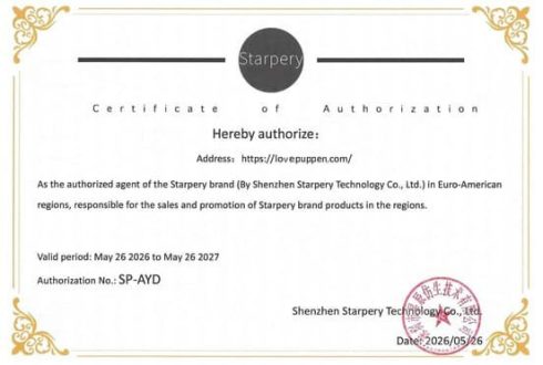 Certificato di autorizzazione del marchio STARPERY